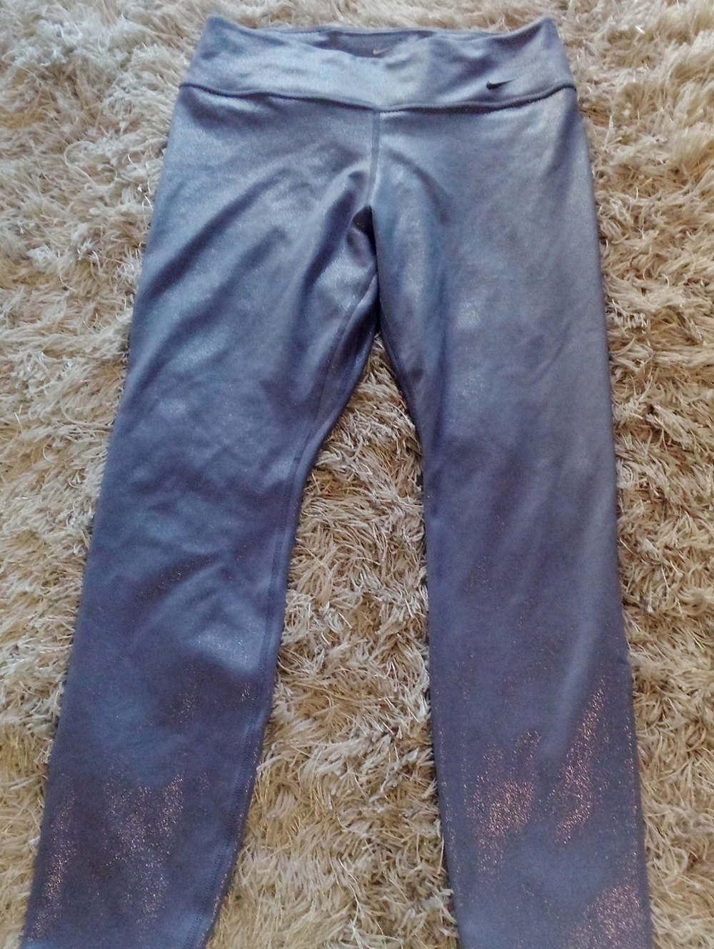 Nike Baby Blue Leggings with Subtle Metallic Shine